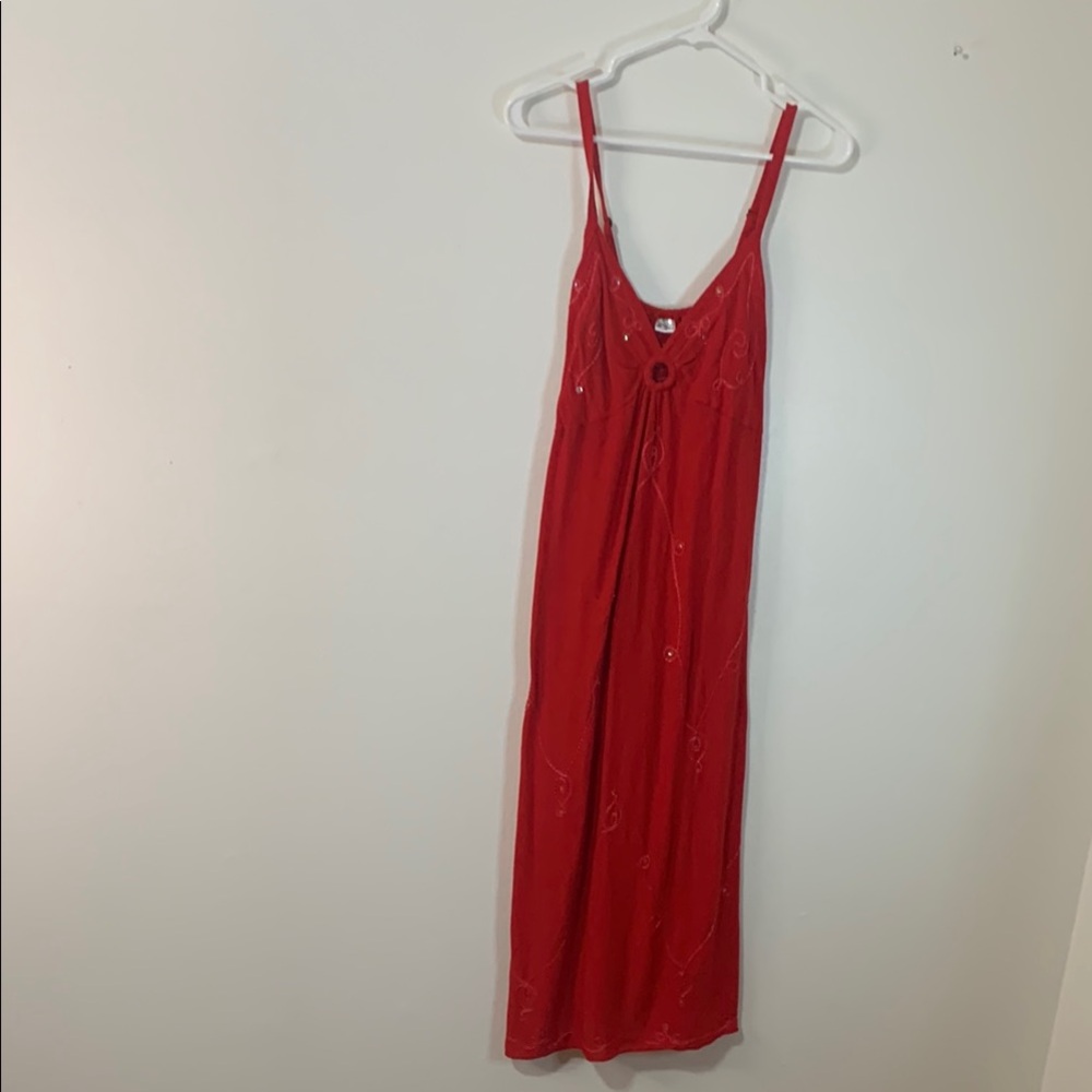 Elegant Red Maxi Dress